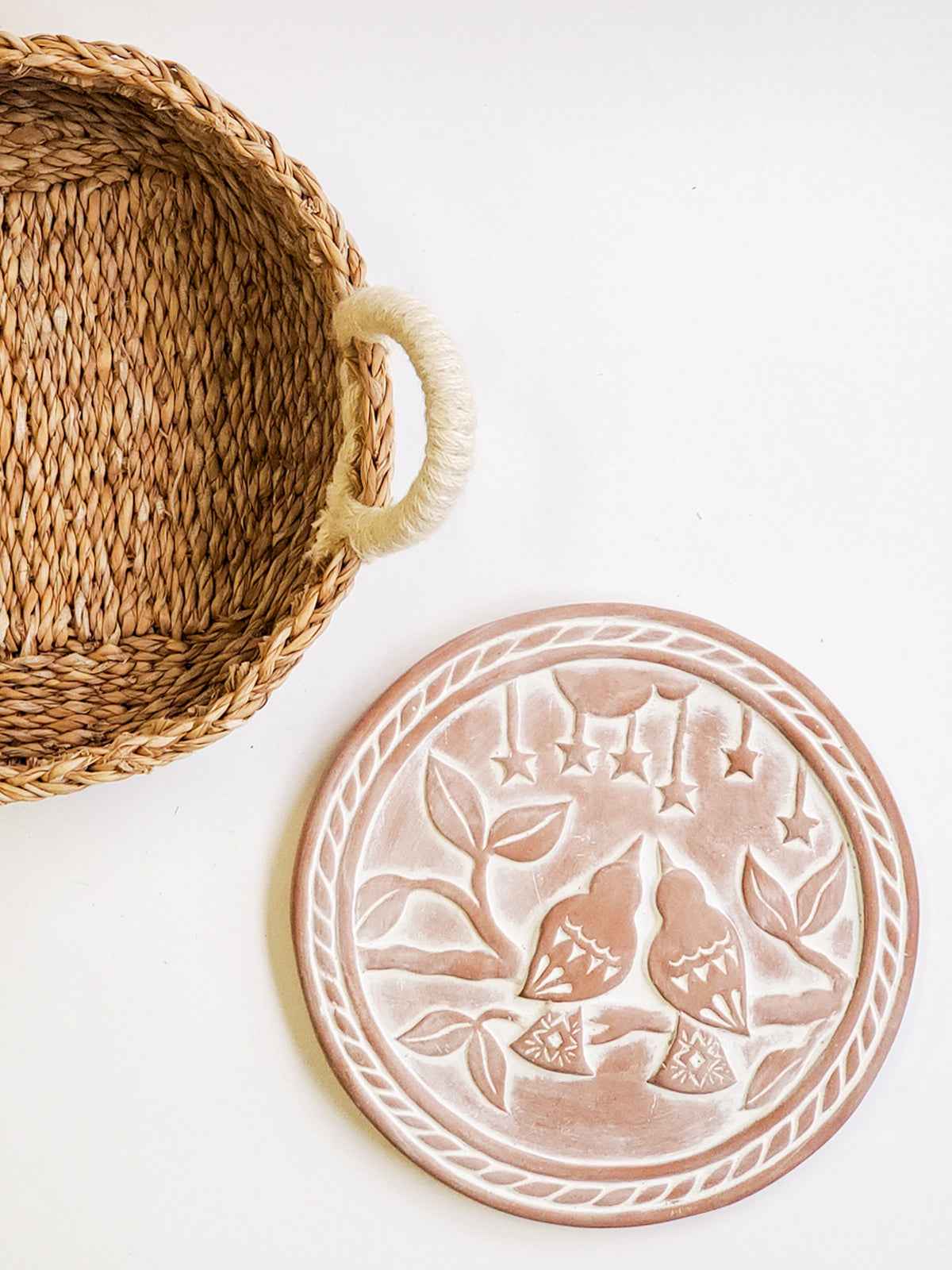 Bread Warmer & Basket - Lovebirds Round - Woven With Purpose
