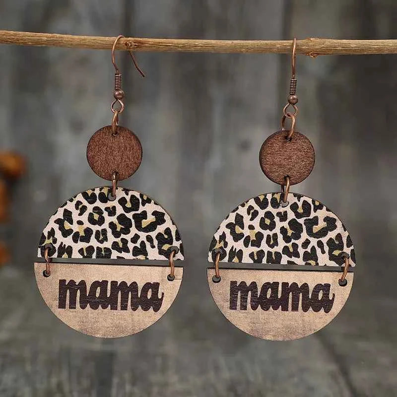 Wooden Leopard Round Shape Earrings - Woven With Purpose