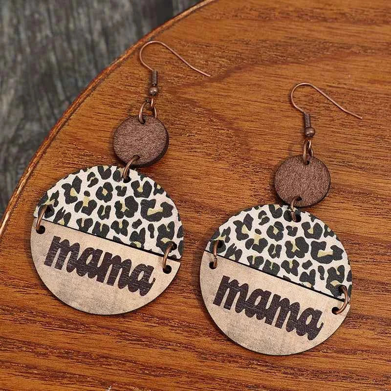 Wooden Leopard Round Shape Earrings - Woven With Purpose