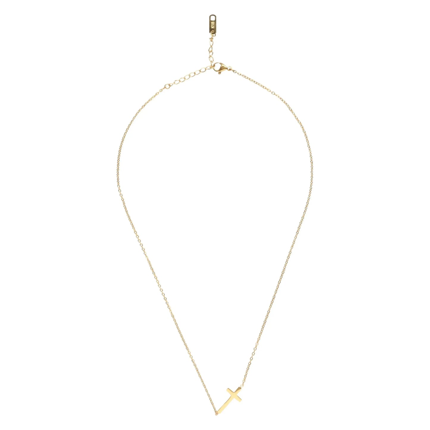 14K gold necklace | Gold Plated Cross Pendant Necklace - Woven With Purpose