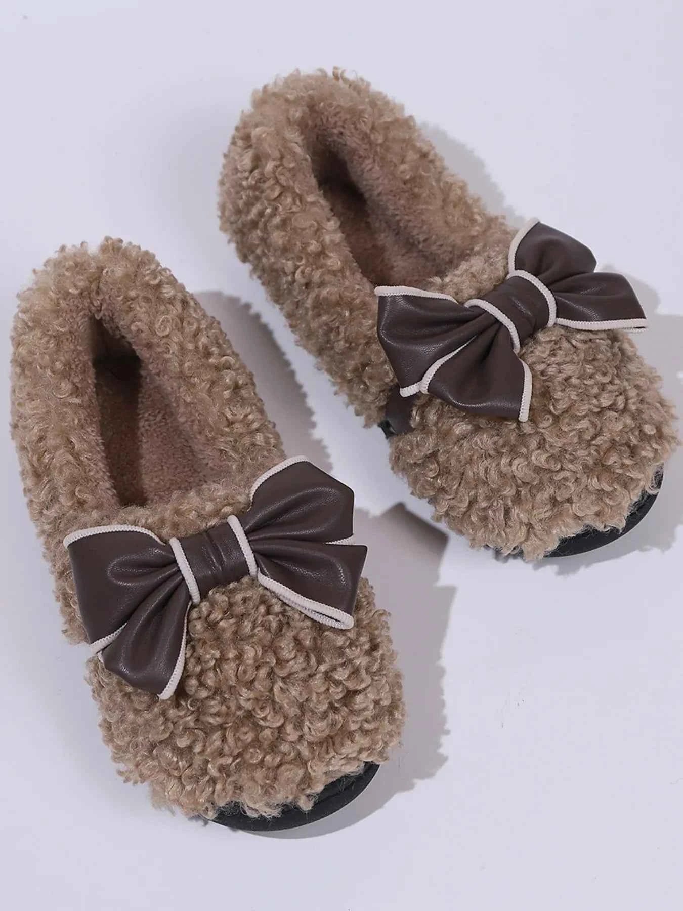 Cozy Bow-Knot Fluffy Indoor Slippers - Woven With Purpose