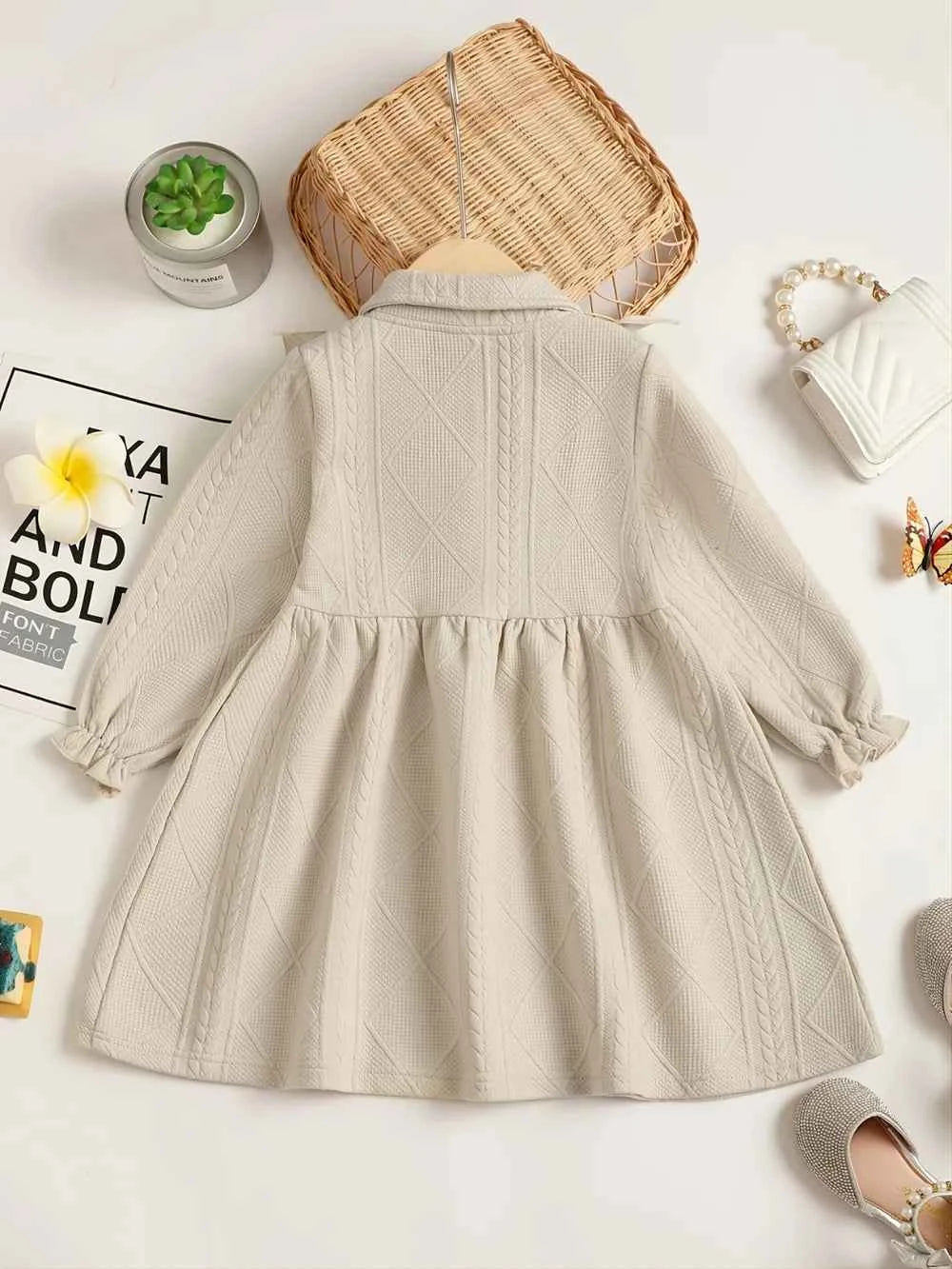 Children's Ruffled Bow Collared Neck Dress - Woven With Purpose