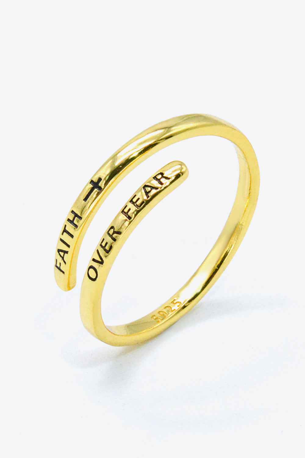 FAITH OVER FEAR Bypass Ring - Woven With Purpose
