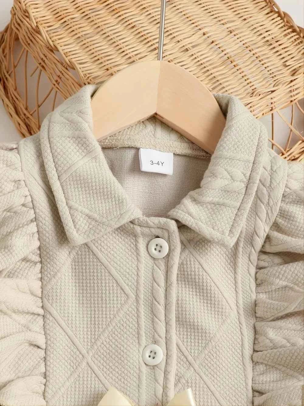 Children's Ruffled Bow Collared Neck Dress - Woven With Purpose