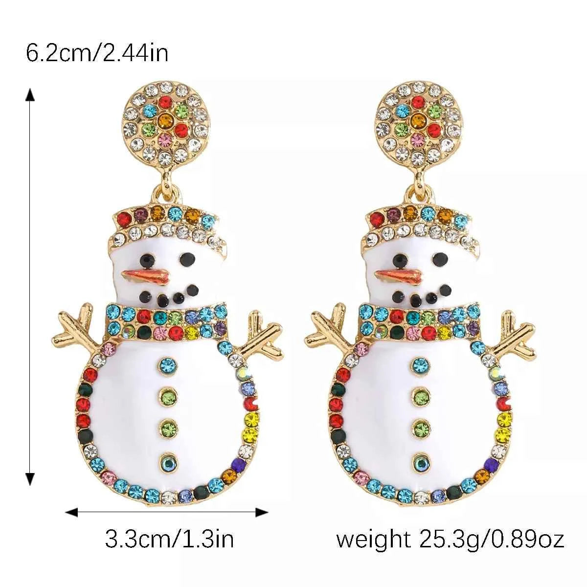 Snowman Christmas Zircon Drop Earrings - Woven With Purpose