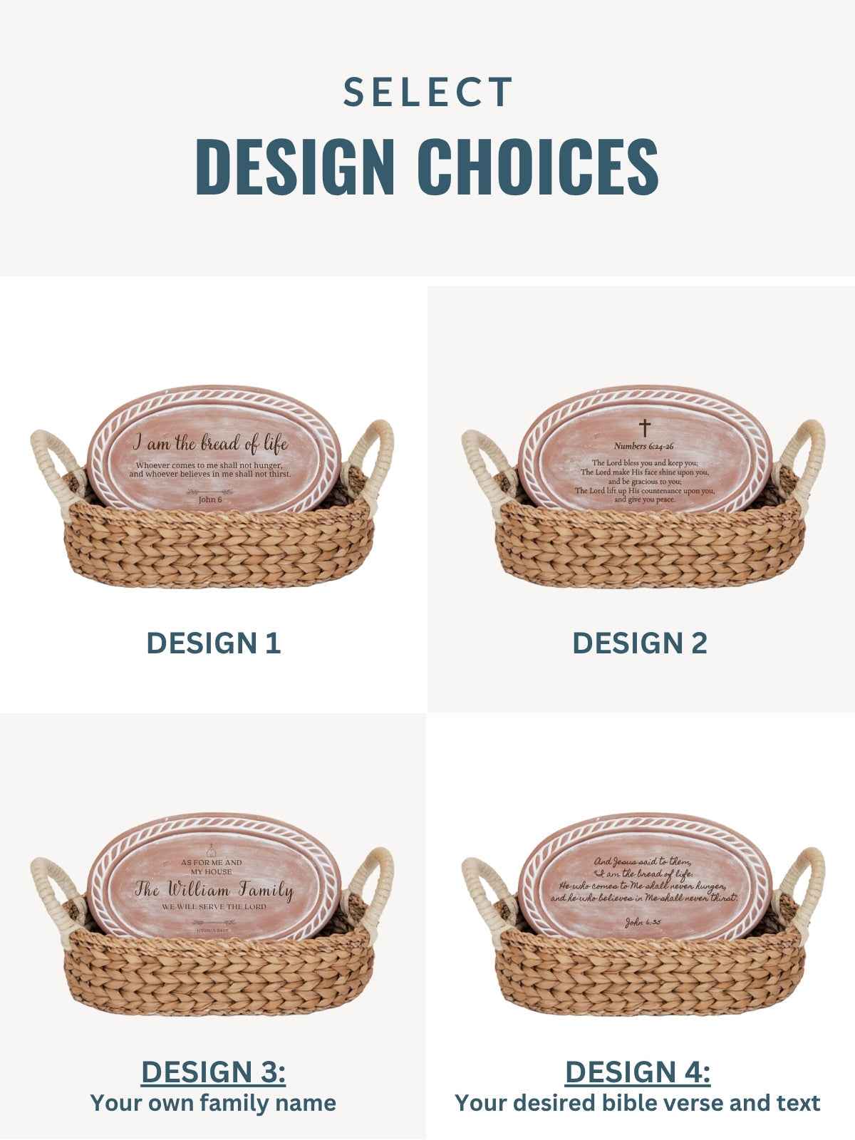 Personalized Bread Warmer & Basket - Bible Oval - Woven With Purpose