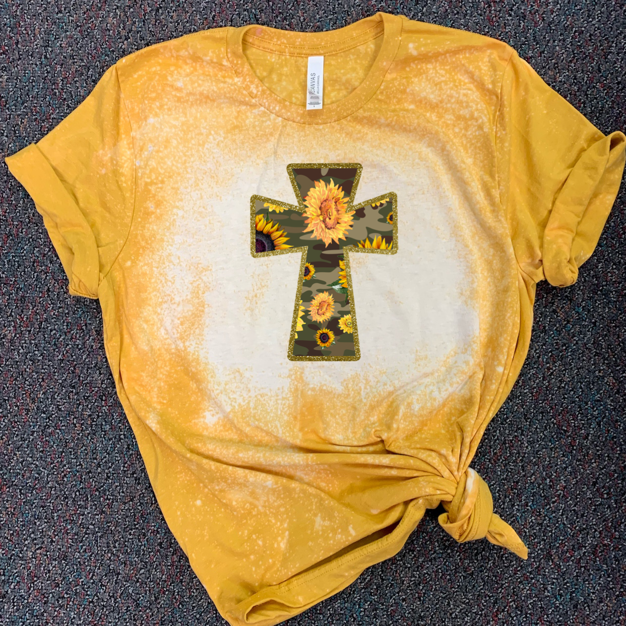 Camo Cross & Sunflowers - T-Shirt / Sweatshirt Unisex Sizing - Woven With Purpose