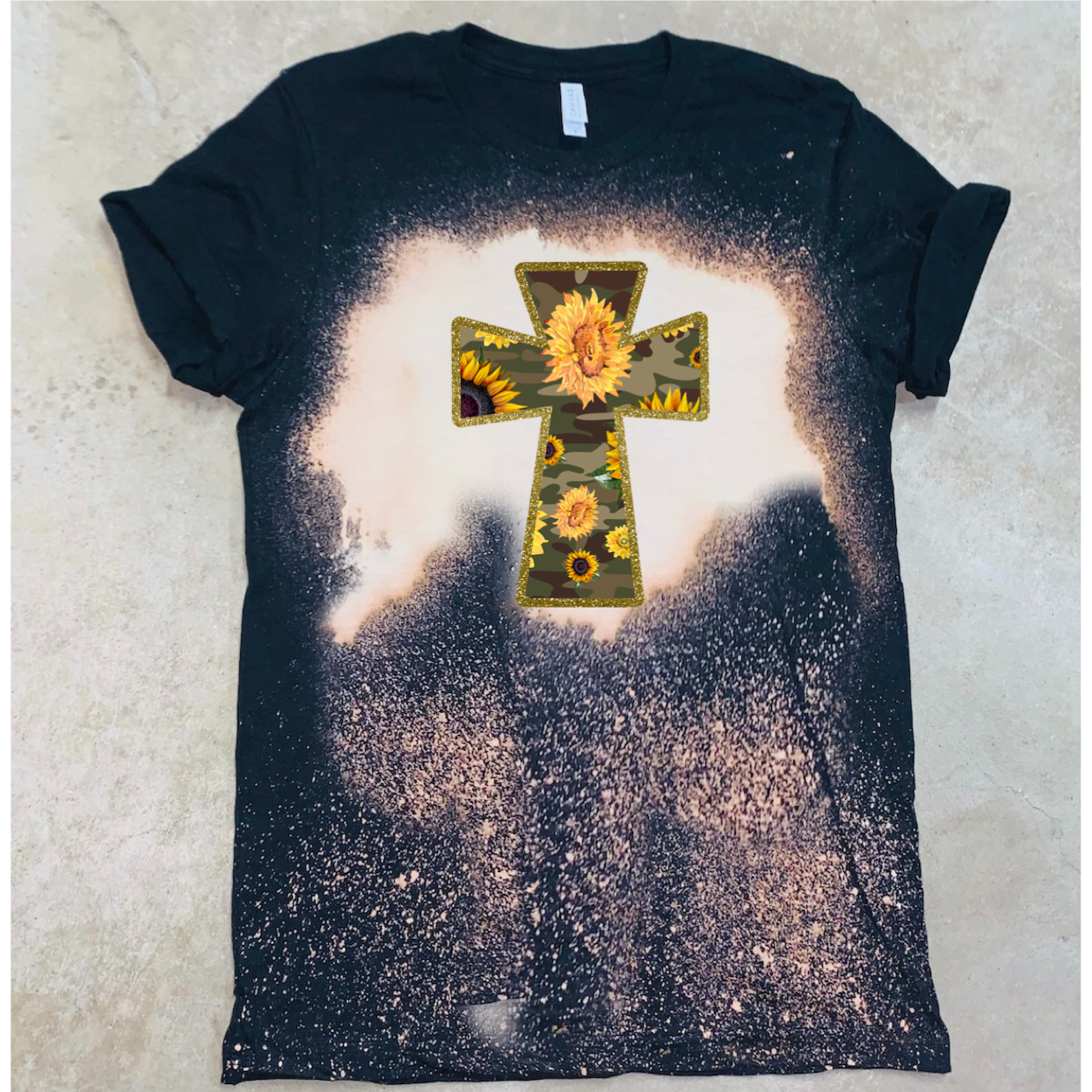 Camo Cross & Sunflowers - T-Shirt / Sweatshirt Unisex Sizing - Woven With Purpose