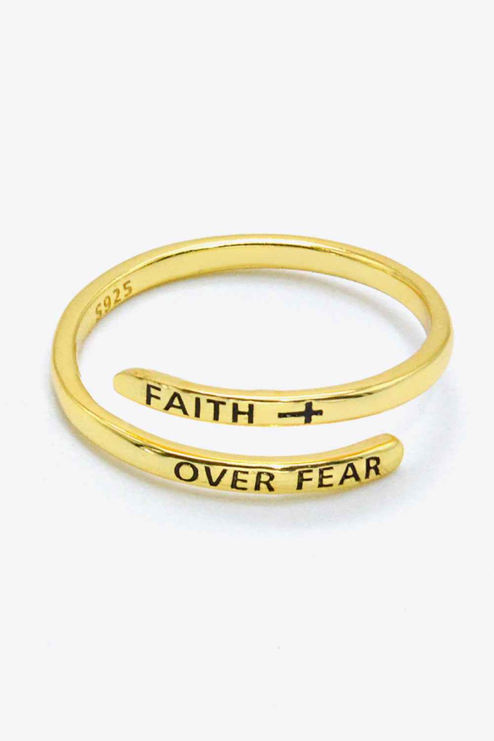 FAITH OVER FEAR Bypass Ring - Woven With Purpose