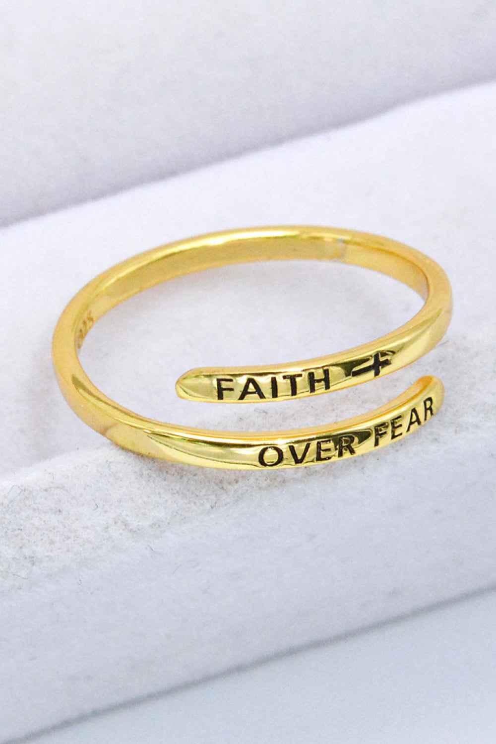 FAITH OVER FEAR Bypass Ring - Woven With Purpose