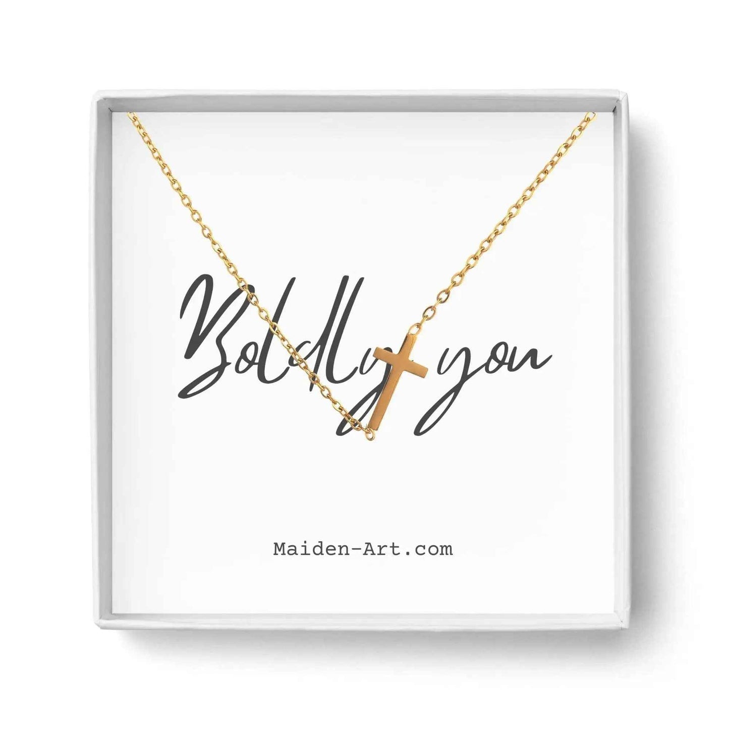 14K gold necklace | Gold Plated Cross Pendant Necklace - Woven With Purpose