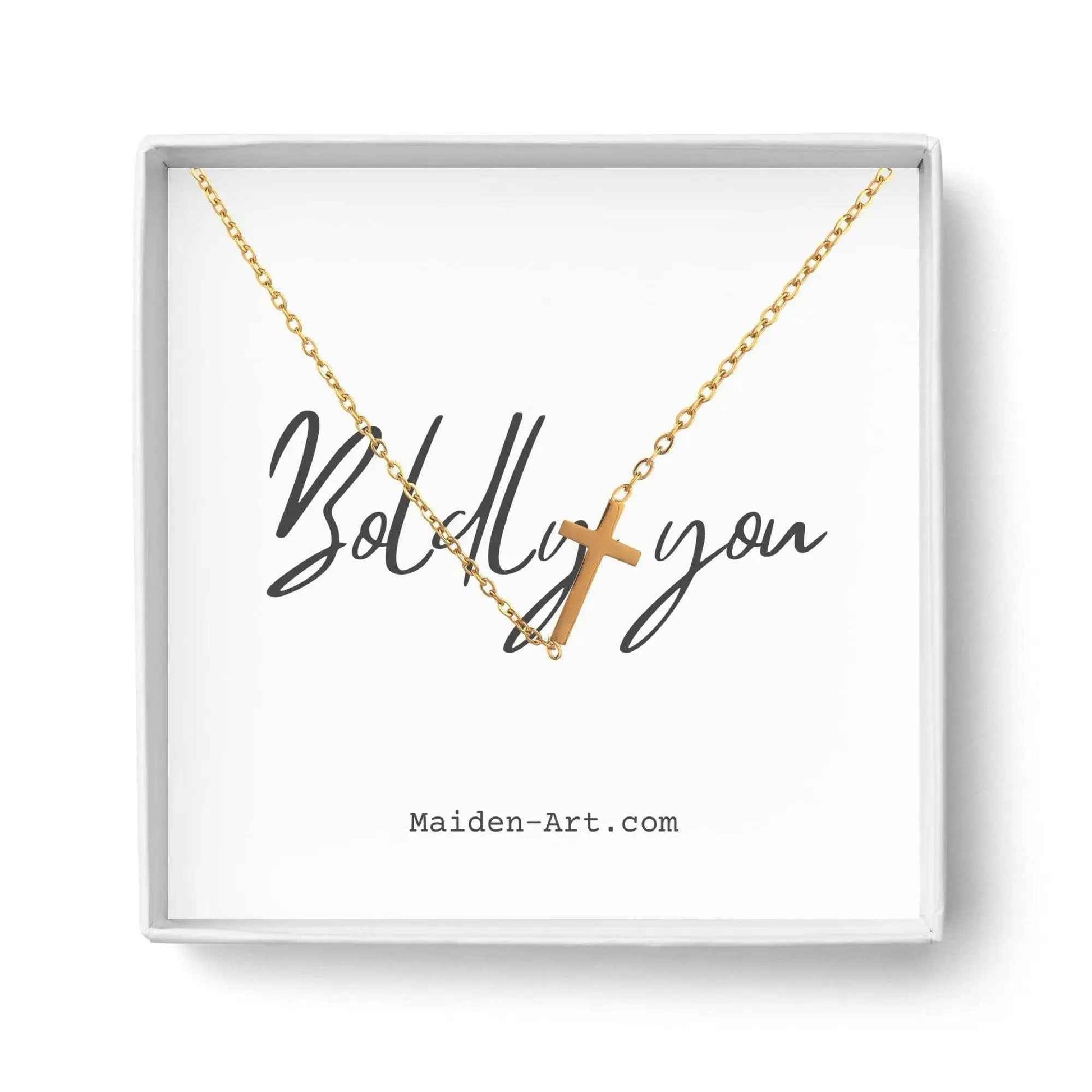 14K gold necklace | Gold Plated Cross Pendant Necklace - Woven With Purpose
