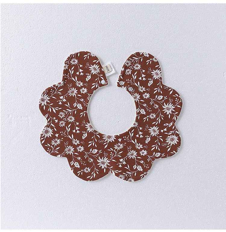 Adorable Simple Pattern Cotton Snap-on Flowers Shaped Bib