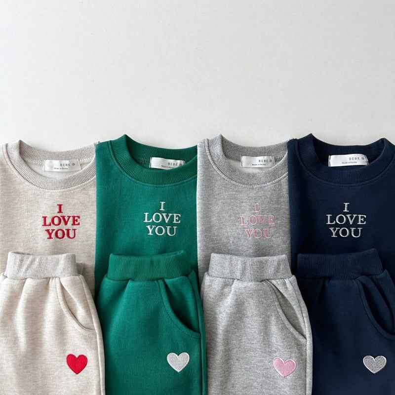 Autumn Kids Unisex Casual Letters Pattern Long Sleeves Top Pullover and Pants Clothing Set