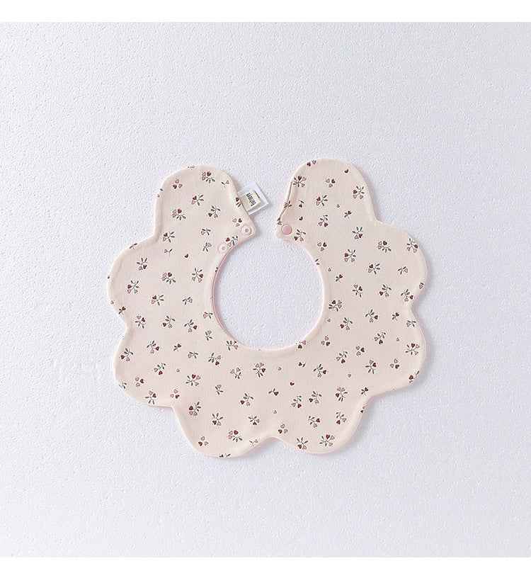 Adorable Simple Pattern Cotton Snap-on Flowers Shaped Bib