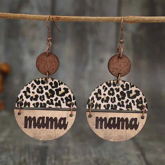 Wooden Leopard Round Shape Earrings - Woven With Purpose