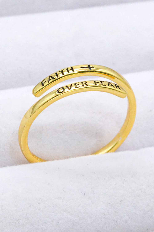 FAITH OVER FEAR Bypass Ring - Woven With Purpose