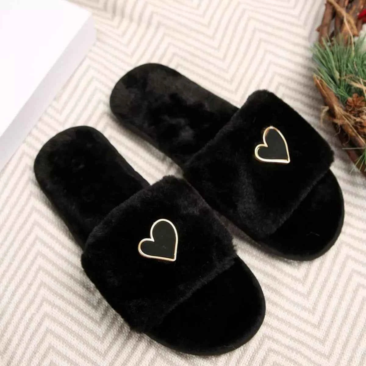 Heart Open Toe Flats Slippers - Woven With Purpose
