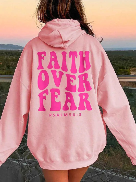 FAITH OVER FEAR Dropped Shoulder Hoodie - Woven With Purpose